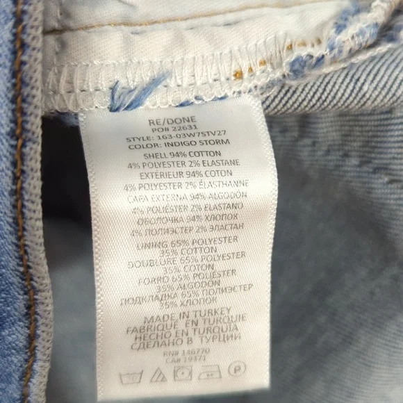 RE/DONE 70s Stove Pipe Jeans 30 New